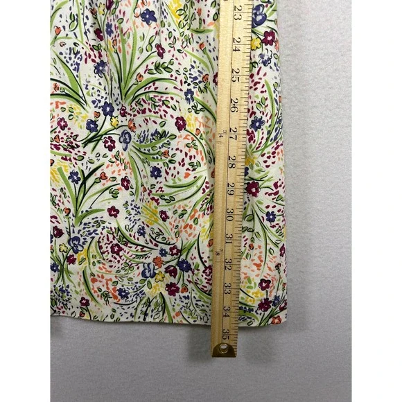 Cottagecore Petite Sophisticate Women 2P White Floral Sleeveless Sheath Dress - Picture 6 of 9